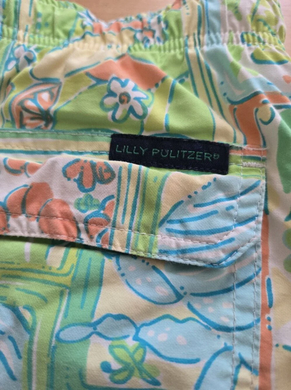 Lilly Pulitzer Boys Green Swim Beach Lined Shorts 8 10